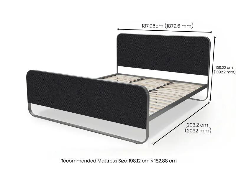 Chloe King Size Double Bed in Black Color